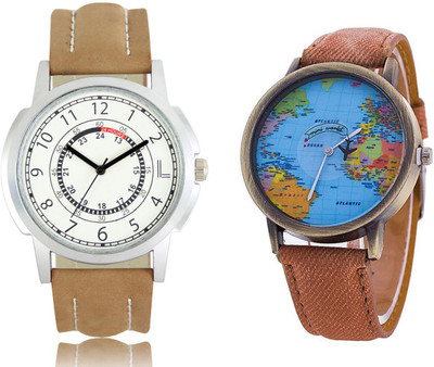 

CLOUDWOOD 17_CW23Brown Analog Leather Strap Dial Boy's Wrist Watch - For Men