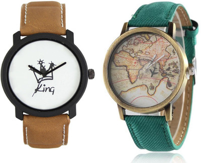 

CLOUDWOOD 18_CW22Green Analog Leather Strap Dial Boy's Wrist Watch - For Men
