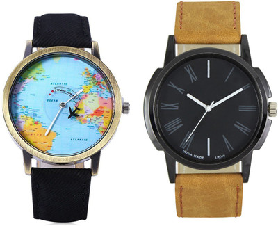 

CLOUDWOOD 19_CW23Black Analog Leather Strap Dial Boy's Wrist Watch - For Men
