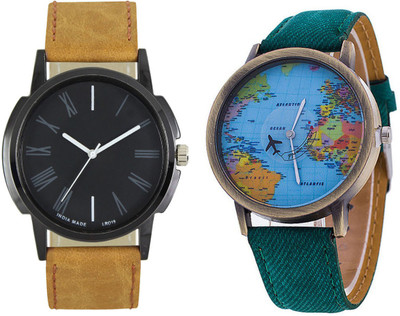 

CLOUDWOOD 19_CW23Green Analog Leather Strap Dial Boy's Wrist Watch - For Men