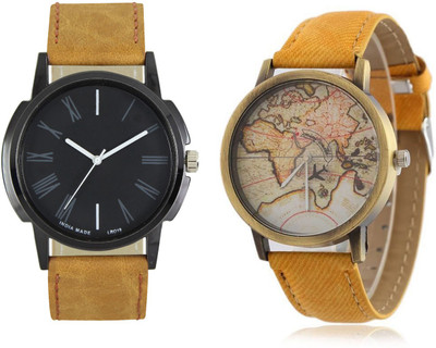 CLOUDWOOD 19_CW22Yellow Analog Leather Strap Dial Boy's Wrist Watch - For Men