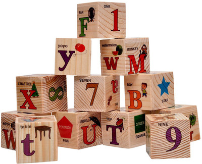 

Toyshine Wooden ABC, 123 Educational Blocks, Safe and Durable, Stacking Toy, 12 Pcs(Multicolor)