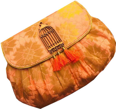 

Craftbazaar Party Orange Clutch