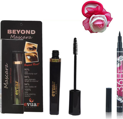 

Evuar Beyond Water Proof Mascara, Pencil Eyeliner and band(Set of 3)