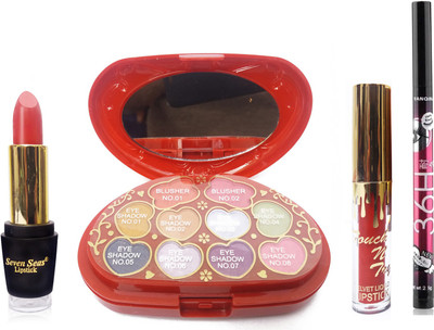 

FEMINA09 ADS MAKEUP KIT A8808 COMBO COSMATIC WITH SEVEN SEAS 1 LIPSTICK 1 liquid lipstick 36h eye liner combo ( set of 4))(Set of 1)