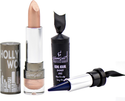 

Glamgals Buy High Definition Lipstick Cream finish 3.5gm & Get Kohl Kajal Smokey Eyes - Blue(Set of 1)