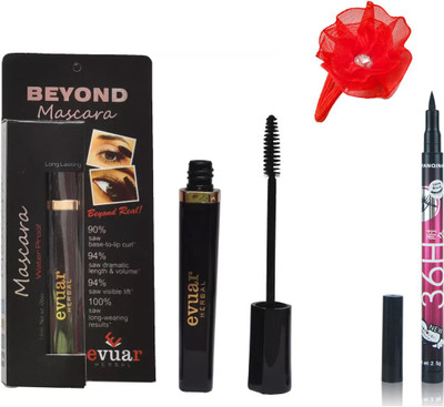 

Evuar Waterproof Mascara , Waterproof Pencil Eyeliner and band(Set of 3)
