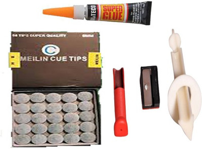 

KBA COMBO OF MEILIN CUE TIP 9MM (50PCS)+GLUE GEL +TIP MODIFIER KBAC84 Pool Cue Stick(Microfibre)