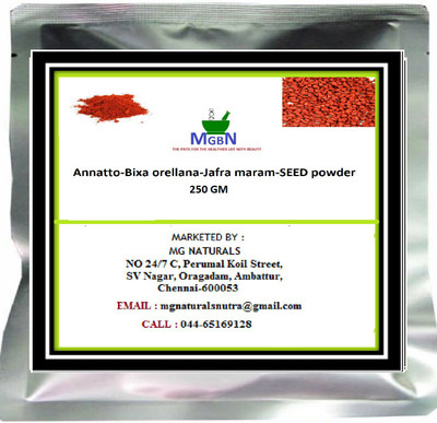 

MGBN Annatto-Bixa orellana-Jafra maram-SEED powder-250 GM(250 g)