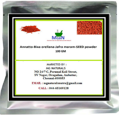

MGBN Annatto-Bixa orellana-Jafra maram-SEED powder-100 GM(100 g)