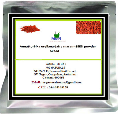 

MGBN Annatto-Bixa orellana-Jafra maram-SEED powder-50 GM(50 g)