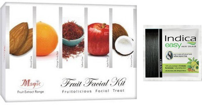 

Nature's Essence Magic Fruit Facial Kit And Free Indica Black Color 25ml 240 g(Set of 6)