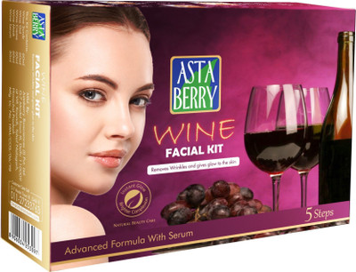 

Astaberry WINE FACIAL KIT REMOVES WRINKLES AND GIVES GLOW TO THE SKIN 270 g(Set of 5)