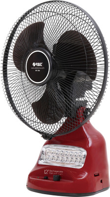 Orbit Rf 1296 12 Rechargeable Fan With Light 3 Blade Table Fan Maroon Price In India Store Near Me Jaryal Com