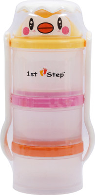 

1st Step Food Container With Fork & Spoon - Food Grade Plastic(Pink, Orange, Whie, Yellow)