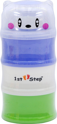 

1st Step Milk Powder Container With Three Section - Food Grade Plastic(Green, Orange, White)