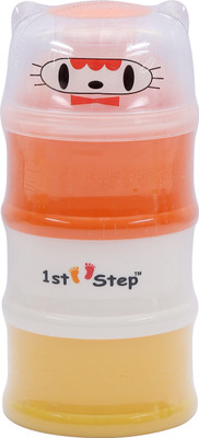

1st Step Milk Powder Container With Three Section - Food Grade Plastic(Orange, White, Yellow)