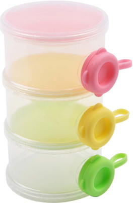Perfect Life Ideas 3 Layers Transparent Portable Travelling Plastic Baby Milk Food Powder Storage Case Dispenser Jar Container Box - Plastic(Assorted)