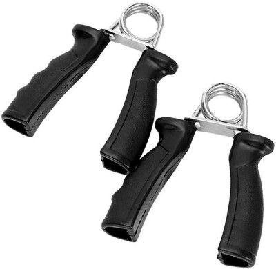 Leosportz Hand Gripper Strengthener With Plastic Handle To Increase Wrist Finger Fore arm Strength (1 pair) Hand Grip/Fitness Grip(Black)