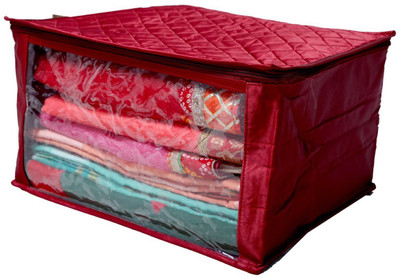 

Kuber Industries Designer Extra Large Saree Cover Quilted Satin set of 4 Pcs (Maroon & Purple)Wedding Collection Gift SSATTIINP114(Multicolor)