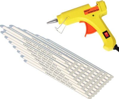 

Upkaran Yellow 20W Watt Mini Electronic Hot Glue Gun with On Off Switch and 50 Hot Melt Glue Sticks for Crafts, Repair Work and Hobby Combo Kit Standard Temperature Corded Glue Gun(7 mm)