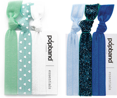 

Popband Essentials Combo - MINT + GLITTERBALL BLUE Rubber Band(Multicolor)