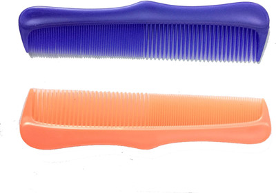 

A2Z Combs Orange & Purple Hair Comb Fine Teeth (Pack of 2) / Hair comb set / Hair comb for men / Hair Comb for Women / Combs with handle / Combs for men / Comb for Women