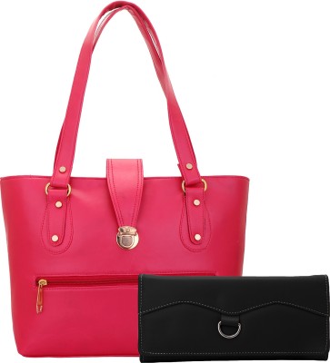 

Lady bar Hand-held Bag(Pink, Black), Black;pink