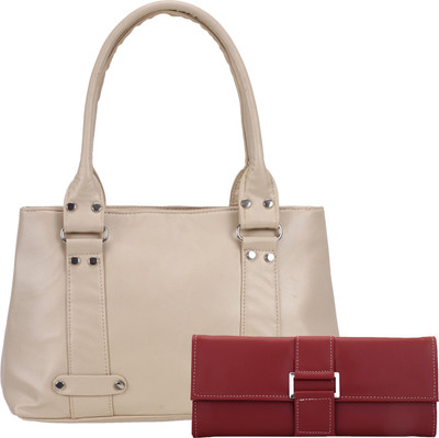 

Lady bar Hand-held Bag(Tan, Maroon), Maroon;tan