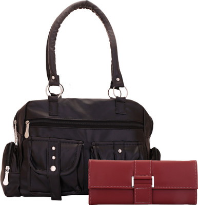 

Lady bar Hand-held Bag(Black, Maroon)
