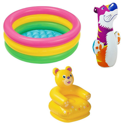 

DINAARKAN COMBO OF 2 FEET BATH TUB AND 2.5 FEET INFLATABLE TEDDY CHAIR AND 3 FEET INFLATABLE HIT ME TIGER Inflatable Pool(Multicolor)