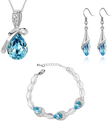 

Nakabh Alloy Jewel Set(Turquoise, Silver)