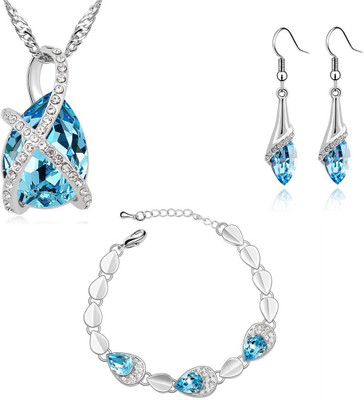 

Nakabh Alloy Jewel Set(Turquoise, Silver)