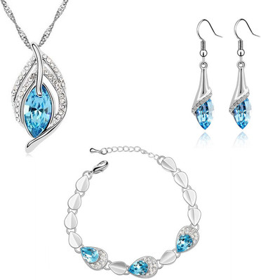 

Nakabh Alloy Jewel Set(Turquoise, Silver)