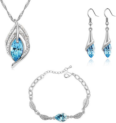 

Nakabh Alloy Jewel Set(Turquoise, Silver)