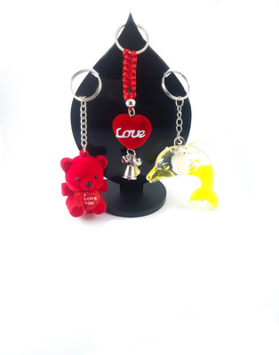 

ShopTop Combo Keyring ( Teddy,Dolphin,love ) Key Chain