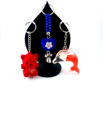 

ShopTop Combo keyring ( Teddy, Dolphin, Love) Key Chain