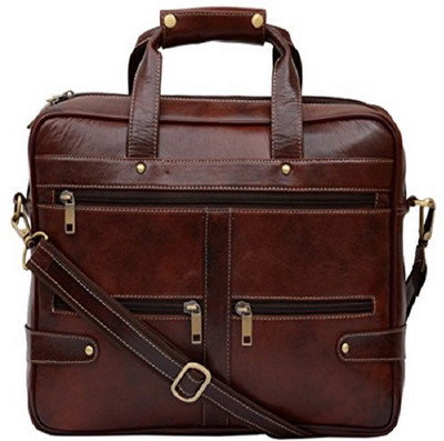 

SHEES 15 inch Trolley Laptop Messenger Bag(Brown)