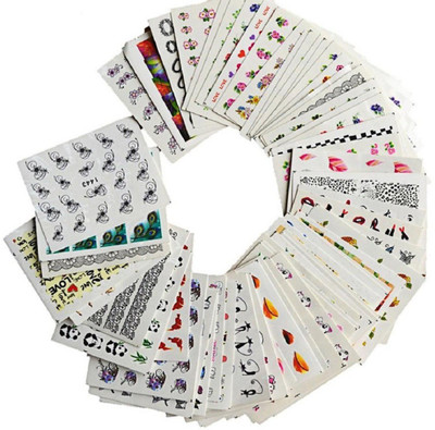 

Imported 10pcs Flower Heart Full Nail Water Marble Cheat Transfer Decals stickers Art(Multicolor)