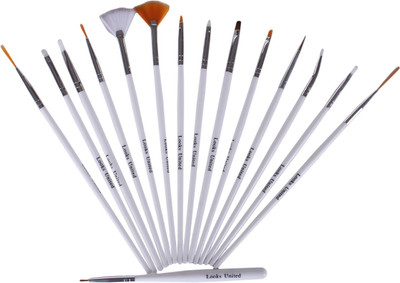 

Looks United 15pcs Nail Art Design Dotting Painting Drawing UV Polish Brush Pen Tools Set Kit(White)
