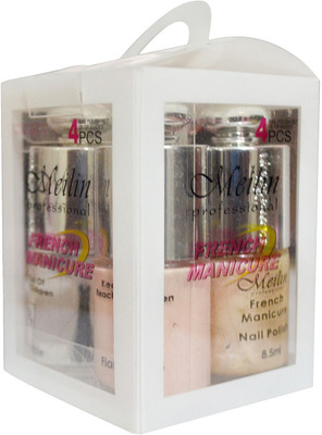 

Meilin French Manicure - Tip-white Nail-Polish Perfect-Pink Top-Coat multicolor(Pack of 4)