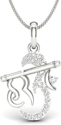 Chandrika Pearls hari om 999 Silver Cubic Zirconia Alloy Locket