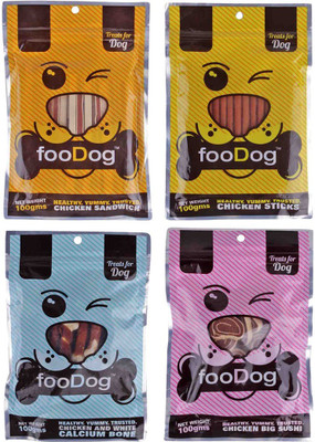 

Pets Empire Best Combo Offer Dog Treats Puppy Chew Snacks,Chicken And White Calcium Bone,100 Gms + Chicken Sandwich, 100 Gms + Chicken Sticks,100 Gms + Chicken Big Sushi,100 Gms Chicken 0.4 g Dry Dog Food(Pack of 4)