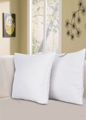 RECRON CERTIFIED Polyester Fibre Solid Back Cushion Pack of 2(White) RECRON CERTIFIED Polyester Fibre Solid Back Cushion Pack of 2(White)