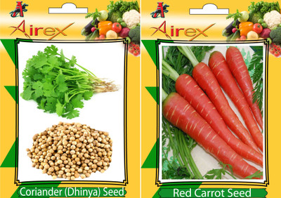 Airex Coriander (Dhaniya), Red Carrot Seed(15 per packet)