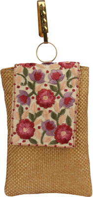 

Sunbeams SB3038GL Jute Reshamwork Flap Juda mobile Pouch Mobile Pouch(Gold)