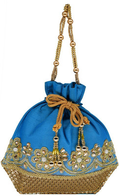

Bagaholics Ethnic Silk Potli Batwa Potli(Blue)