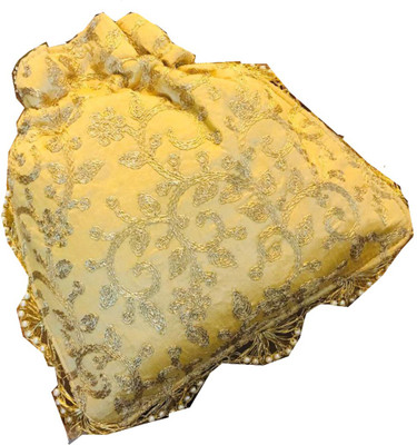 

Craftbazaar Embroided Designer Potlis with Dori Potli(Gold)