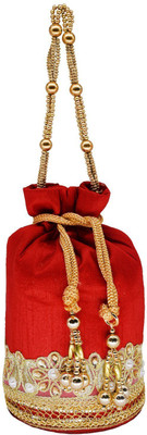 

Bagaholics Ethnic Silk Potli Batwa Potli(Red)