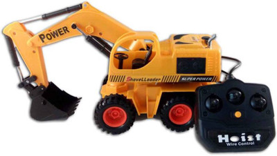 

P17 collection Wired Remote Control 360* rotation Battery Operated Multicolor JCB Crane Truck Toy(Yellow)